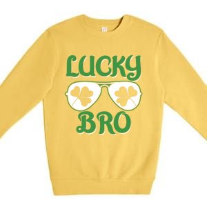 Shamrock Three Leaf Clover St Patricks Day Lucky Bro Cute Gift Premium Crewneck Sweatshirt