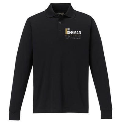 Save Time Lets Assume German Is Never Wrong Funny Germany Performance Long Sleeve Polo