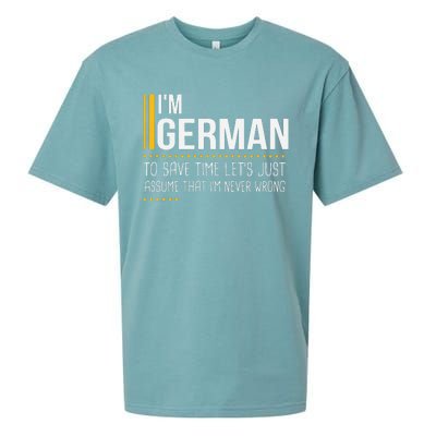 Save Time Lets Assume German Is Never Wrong Funny Germany Sueded Cloud Jersey T-Shirt