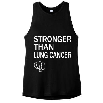 Stronger Than Lung Cancer Encouraget Motivation Support Meaningful Gift Ladies PosiCharge Tri-Blend Wicking Tank