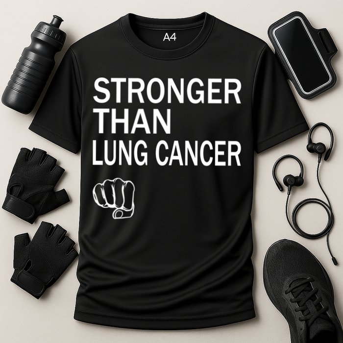 Stronger Than Lung Cancer Encouraget Motivation Support Meaningful Gift Cooling Performance Crew T-Shirt