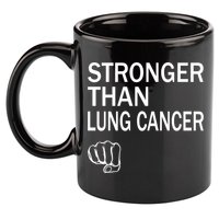 Stronger Than Lung Cancer Encouraget Motivation Support Meaningful Gift 11oz C Handle Ceramic Mug