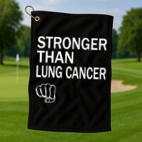 Stronger Than Lung Cancer Encouraget Motivation Support Meaningful Gift Golf Towel