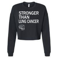 Stronger Than Lung Cancer Encouraget Motivation Support Meaningful Gift Cropped Pullover Crew