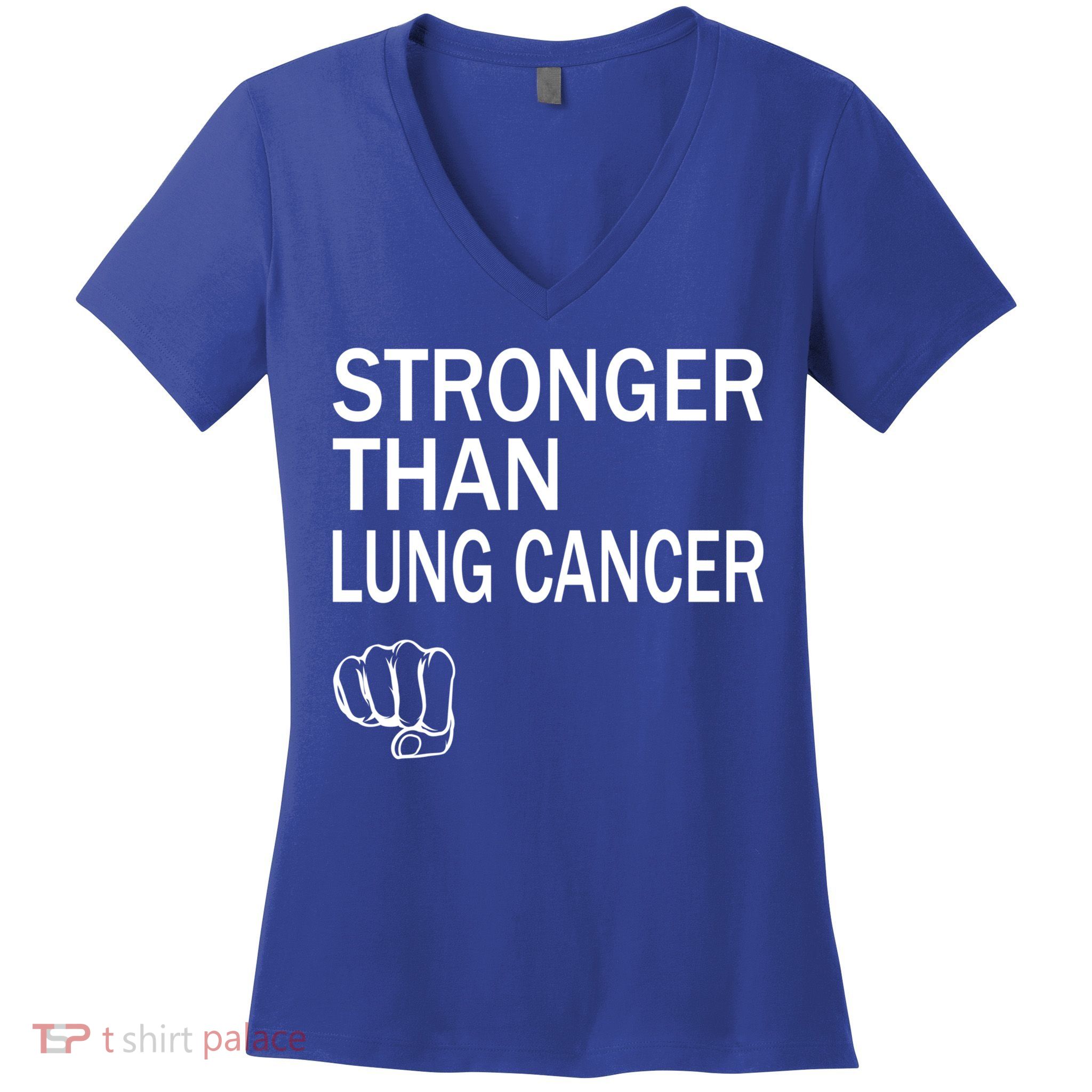 Stronger Than Lung Cancer Encouraget Motivation Support Meaningful Gift Women's V-Neck T-Shirt