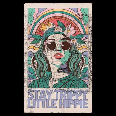 Stay Trippy Little Hippie Cool Vintage T-Shirt