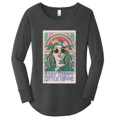 Stay Trippy Little Hippie Cool Vintage Women's Perfect Tri Tunic Long Sleeve Shirt