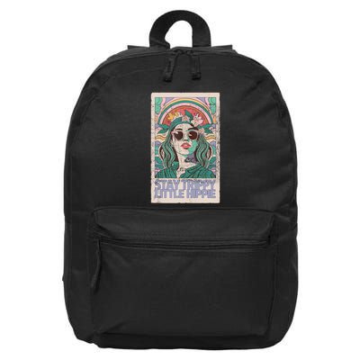 Stay Trippy Little Hippie Cool Vintage 16 in Basic Backpack