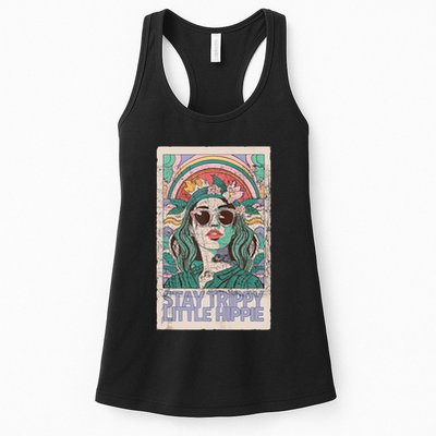 Stay Trippy Little Hippie Cool Vintage Womens Tank Top