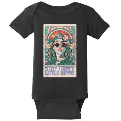 Stay Trippy Little Hippie Cool Vintage Baby Bodysuit