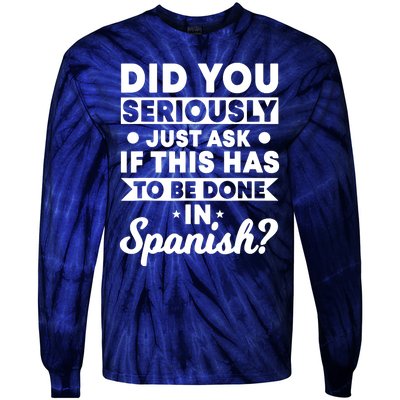 Spanish Teacher Language Class Instructor Student Tutor Tie-Dye Long Sleeve Shirt