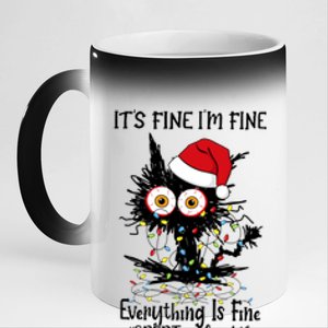 Sped Teacher Life Cat Fine I Am Fine Everything Is Fine Meaningful Gift 11oz Black Color Changing Mug