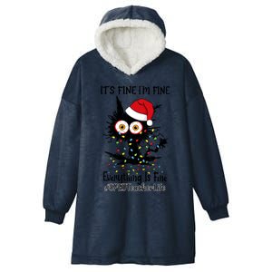 Sped Teacher Life Cat Fine I Am Fine Everything Is Fine Meaningful Gift Hooded Wearable Blanket