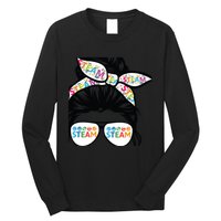 STEAM Teacher life messy bun Back to School Long Sleeve Shirt