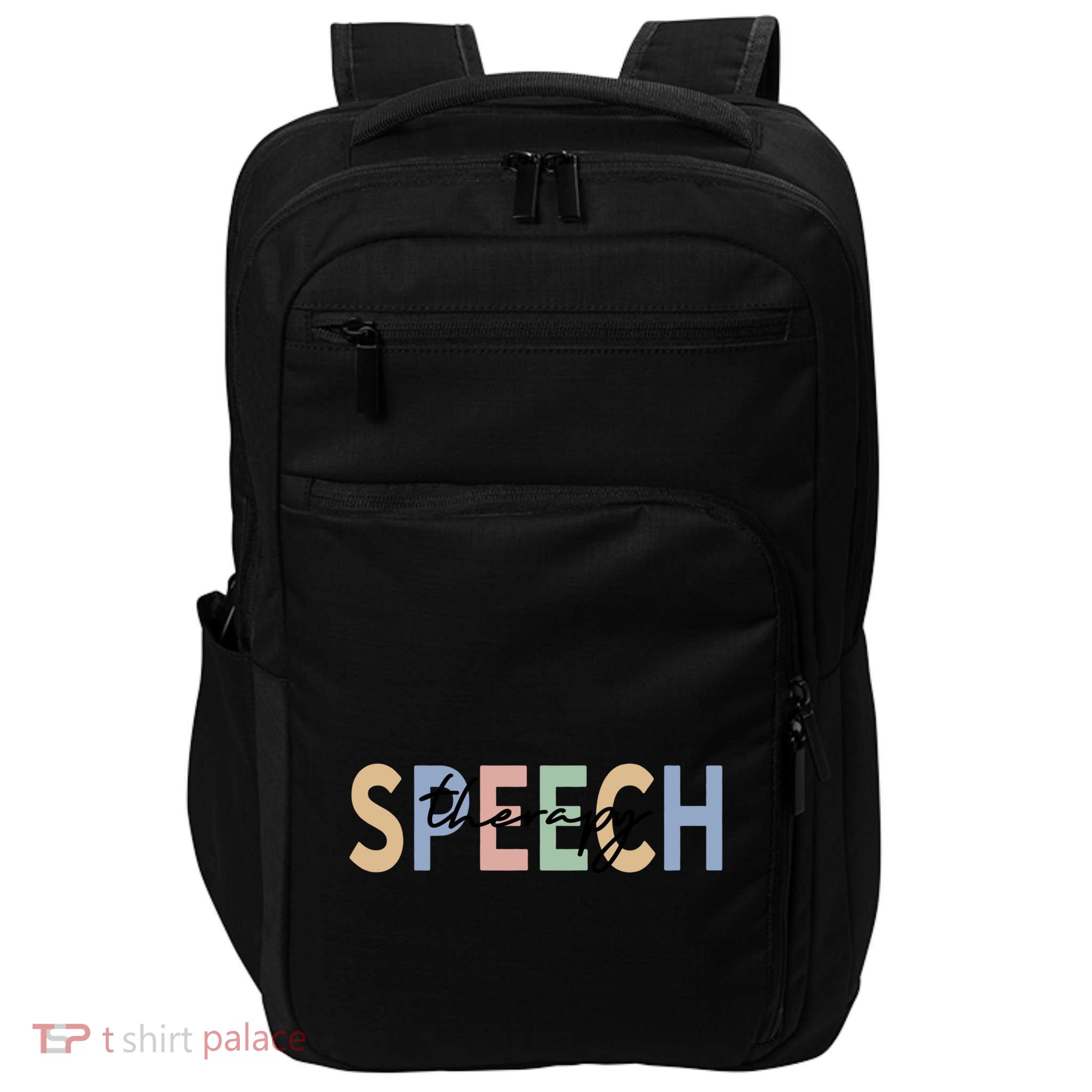 Speech Therapy Language Pathologist Retro Speech Therapist Gift Impact Tech Backpack
