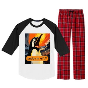 Screaming Tux Linux Sudo Rm Rf Raglan Sleeve Pajama Set