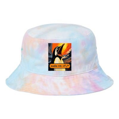 Screaming Tux Linux Sudo Rm Rf Tie Dye Newport Bucket Hat