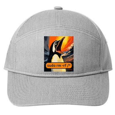 Screaming Tux Linux Sudo Rm Rf 7-Panel Snapback Hat