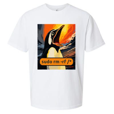 Screaming Tux Linux Sudo Rm Rf Sueded Cloud Jersey T-Shirt