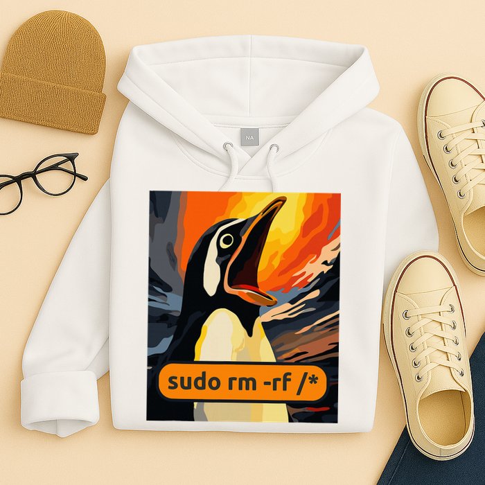 Screaming Tux Linux Sudo Rm Rf Hoodie