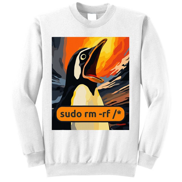 Screaming Tux Linux Sudo Rm Rf Sweatshirt