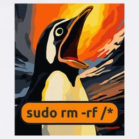 Screaming Tux Linux Sudo Rm Rf Knit Cap Winter Beanie