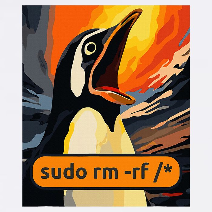 Screaming Tux Linux Sudo Rm Rf Knit Cap Winter Beanie
