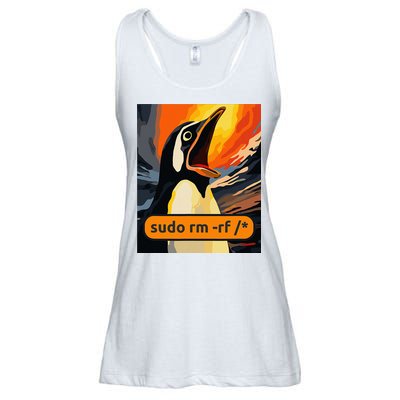 Screaming Tux Linux Sudo Rm Rf Ladies Essential Flowy Tank