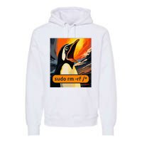 Screaming Tux Linux Sudo Rm Rf Premium Hoodie