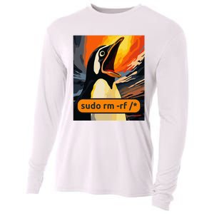 Screaming Tux Linux Sudo Rm Rf Cooling Performance Long Sleeve Crew