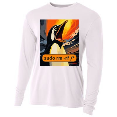 Screaming Tux Linux Sudo Rm Rf Cooling Performance Long Sleeve Crew