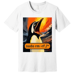 Screaming Tux Linux Sudo Rm Rf Premium T-Shirt