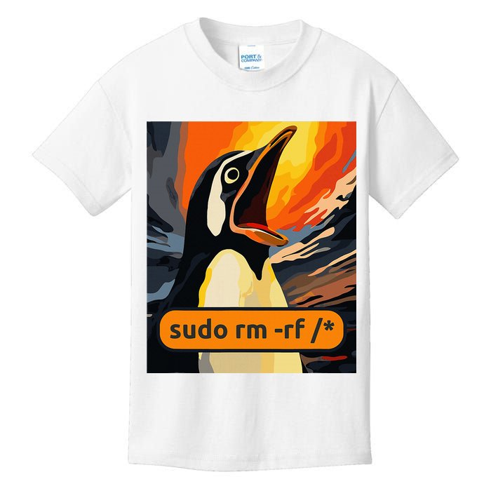 Screaming Tux Linux Sudo Rm Rf Kids T-Shirt