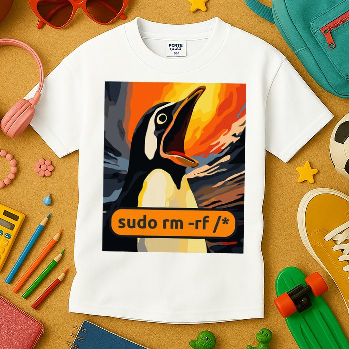 Screaming Tux Linux Sudo Rm Rf Kids T-Shirt