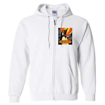 Screaming Tux Linux Sudo Rm Rf Full Zip Hoodie