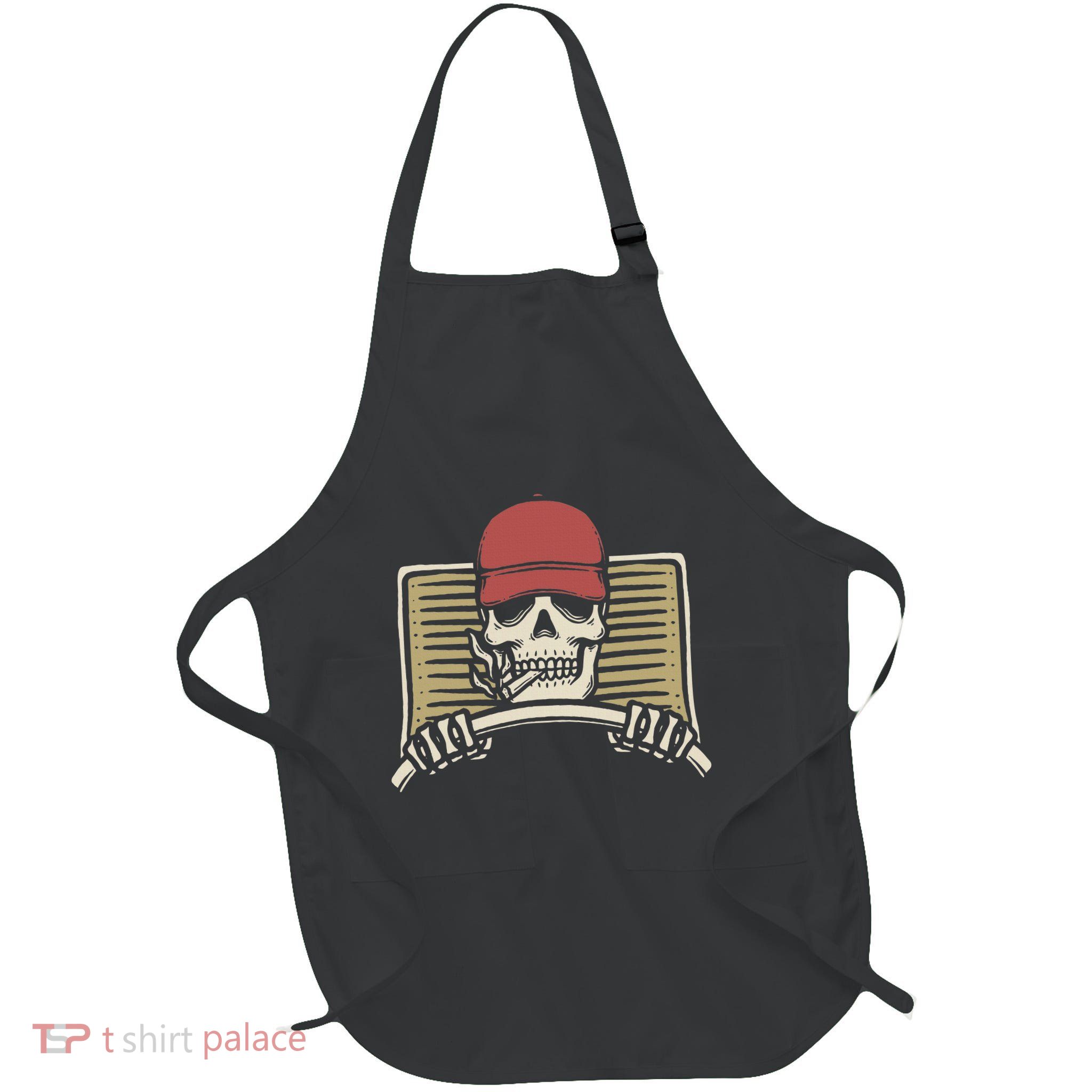 Skeleton Trucker Lazy Halloween Costume Skull Truck Driver Full-Length Apron With Pockets