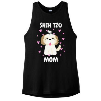 Shih Tzu Mom Mummy Mama Mum Mommy Mother's Day Mother Owner Ladies PosiCharge Tri-Blend Wicking Tank