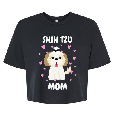 Shih Tzu Mom Mummy Mama Mum Mommy Mother's Day Mother Owner Bella+Canvas Jersey Crop Tee