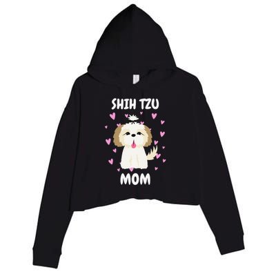 Shih Tzu Mom Mummy Mama Mum Mommy Mother's Day Mother Owner Crop Fleece Hoodie