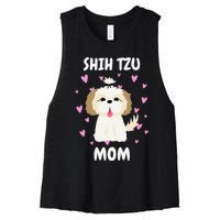 Shih Tzu Mom Mummy Mama Mum Mommy Mother's Day Mother Owner Women's Racerback Cropped Tank