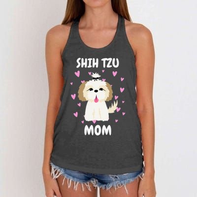 Shih Tzu Mom Mummy Mama Mum Mommy Mother's Day Mother Owner Women's Knotted Racerback Tank