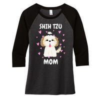 Shih Tzu Mom Mummy Mama Mum Mommy Mother's Day Mother Owner Women's Tri-Blend 3/4-Sleeve Raglan Shirt