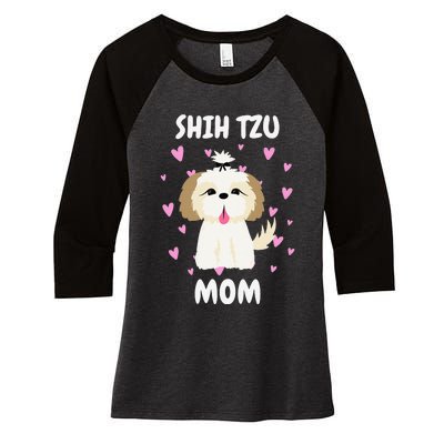 Shih Tzu Mom Mummy Mama Mum Mommy Mother's Day Mother Owner Women's Tri-Blend 3/4-Sleeve Raglan Shirt