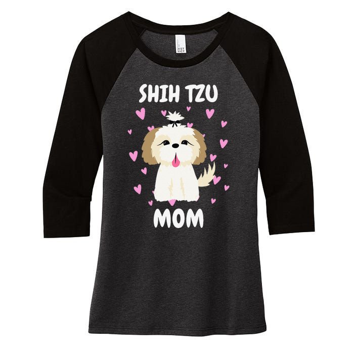 Shih Tzu Mom Mummy Mama Mum Mommy Mother's Day Mother Owner Women's Tri-Blend 3/4-Sleeve Raglan Shirt