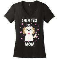 Shih Tzu Mom Mummy Mama Mum Mommy Mother's Day Mother Owner Women's V-Neck T-Shirt