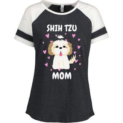 Shih Tzu Mom Mummy Mama Mum Mommy Mother's Day Mother Owner Enza Ladies Jersey Colorblock Tee