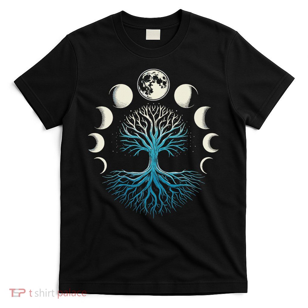 Spiritual Tree Moon Phases Yoga T-Shirt