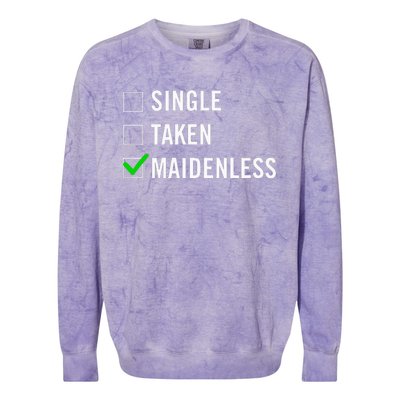 Single Taken Maidenless Maindenless Bihavior Elden Colorblast Crewneck Sweatshirt