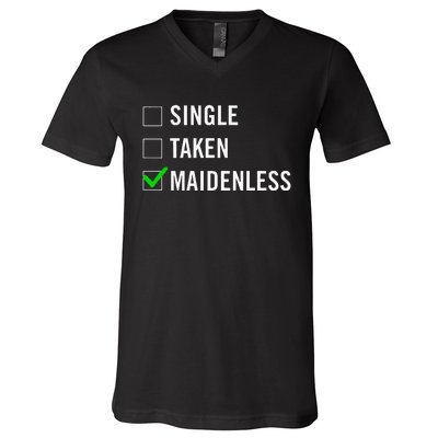 Single Taken Maidenless Maindenless Bihavior Elden V-Neck T-Shirt