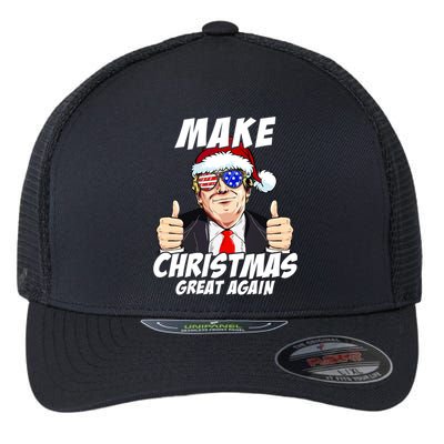 Santa Trump Make Christmas Great Again Family Matching Gift Flexfit Unipanel Trucker Cap